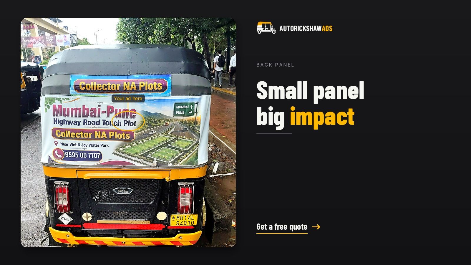 Back panel advertising campaign - Collector Plots