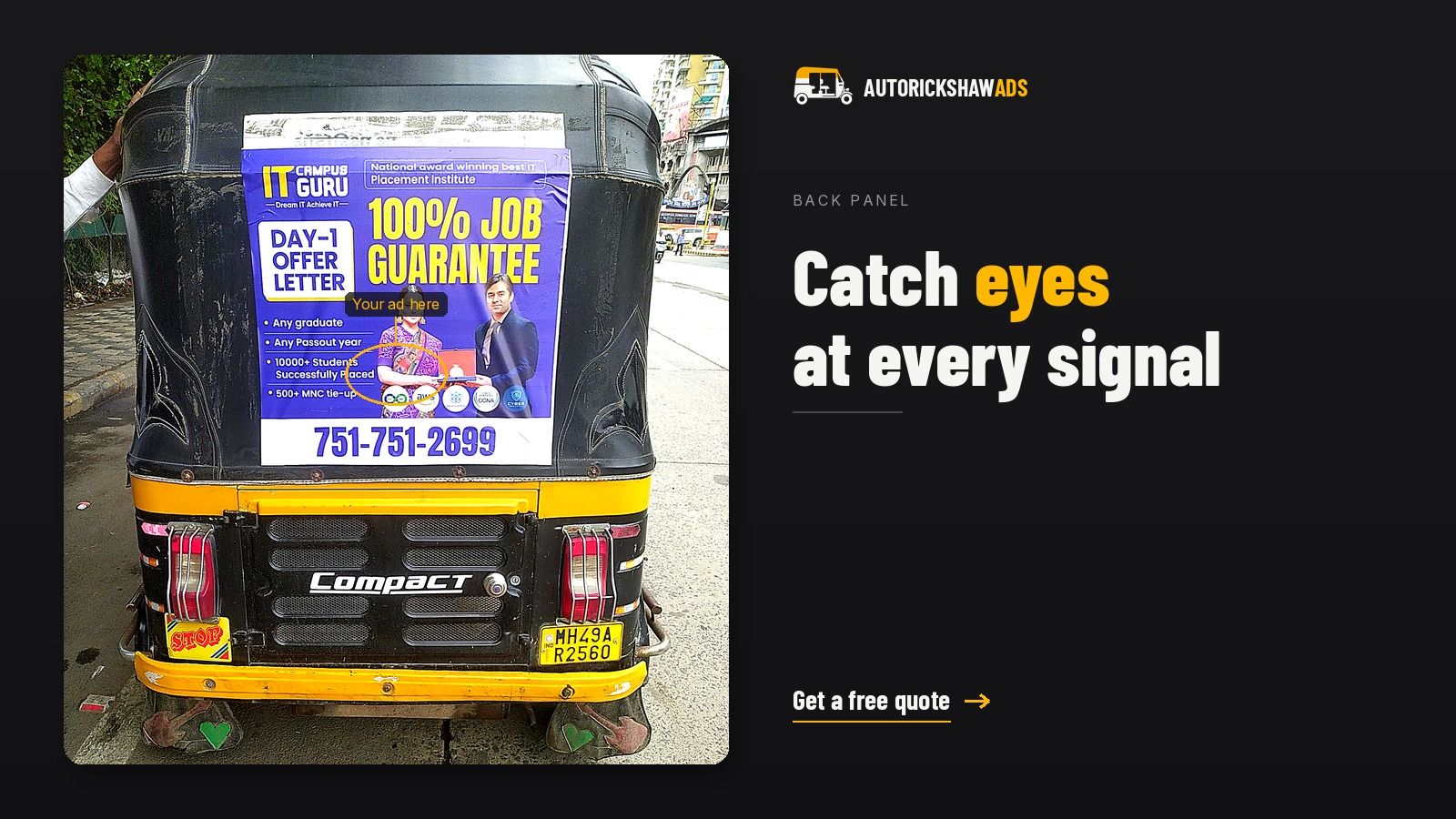 Back panel advertising campaign - IT Campus Guru