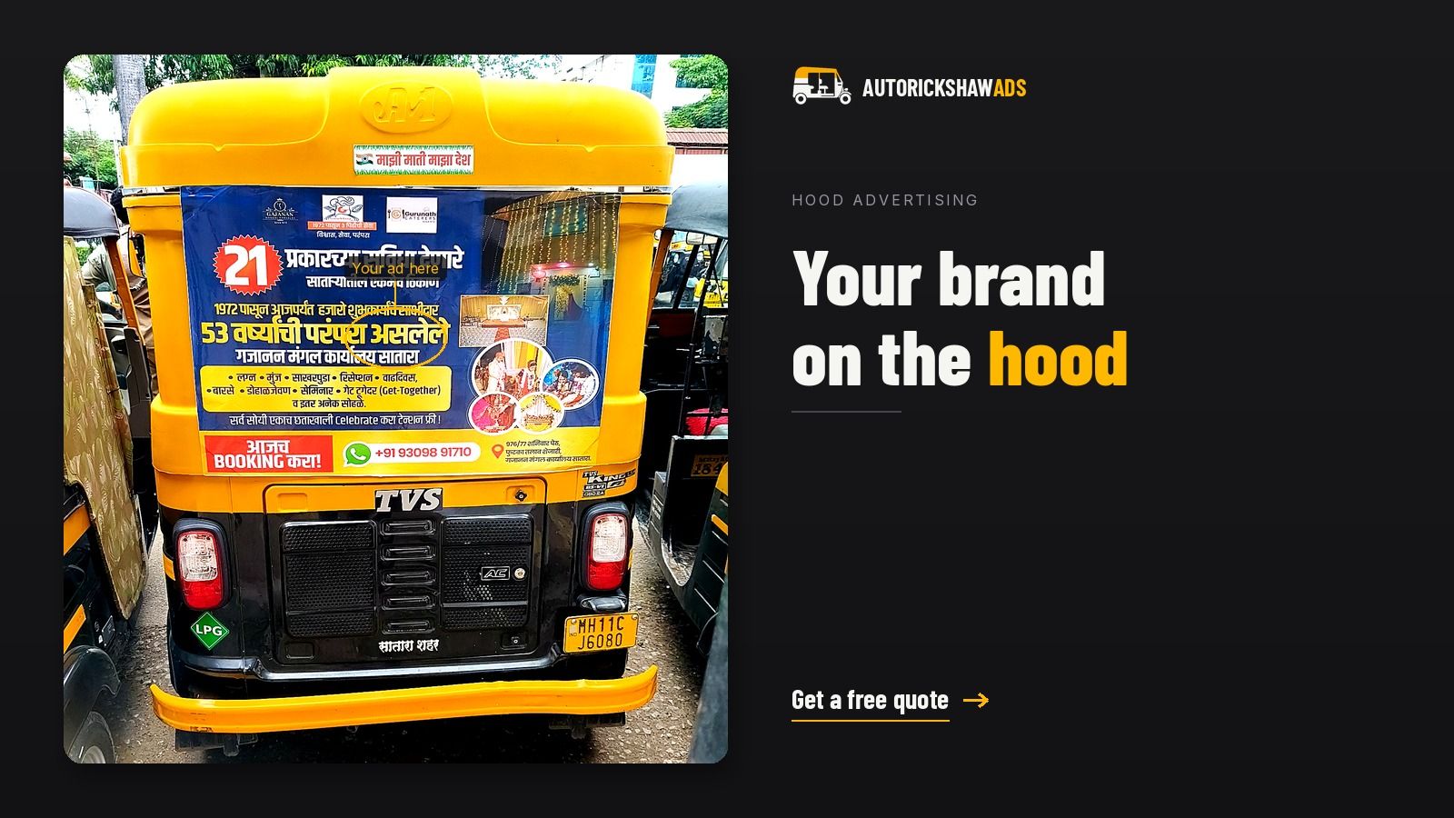 Auto rickshaw hood advertising campaign executed by AutoRickshawAds